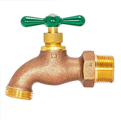 Eastman Heavy-Pattern Hose Bibb, 3/4 Inch MIP Connection x 3/4 Inch MHT Connection, Brass Plumbing Fitting, 48629