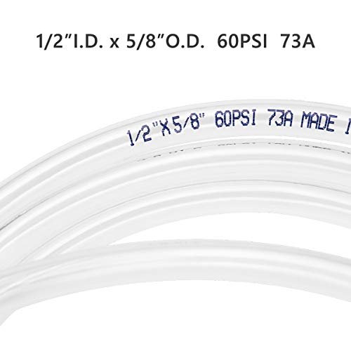 Eastrans Clear Vinyl Tubing Flexible PVC Tubing, Hybrid PVC Hose, Lightweight Plastic Tube, by 1/2 Inch ID, 10-Feet Length