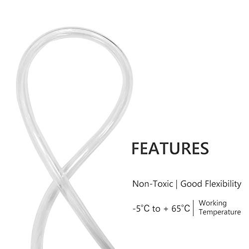 Eastrans Clear Vinyl Tubing Flexible PVC Tubing, Hybrid PVC Hose, Lightweight Plastic Tube, by 1/2 Inch ID, 10-Feet Length