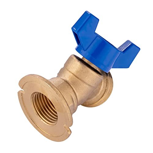 EFIELD 1/4-Turn Sillcock Hose Bibb with Flange, 3/4 Inch Female Threaded Inlet x 3/4 Inch. MHT Outlet,(SILLCOCK053)