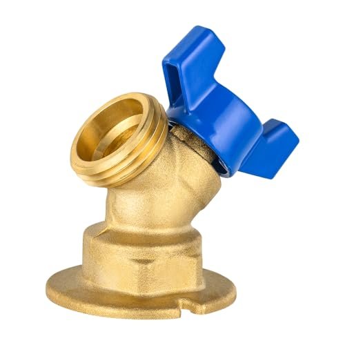 EFIELD 1/4-Turn Sillcock Hose Bibb with Flange, 3/4 Inch Female Threaded Inlet x 3/4 Inch. MHT Outlet,(SILLCOCK053)