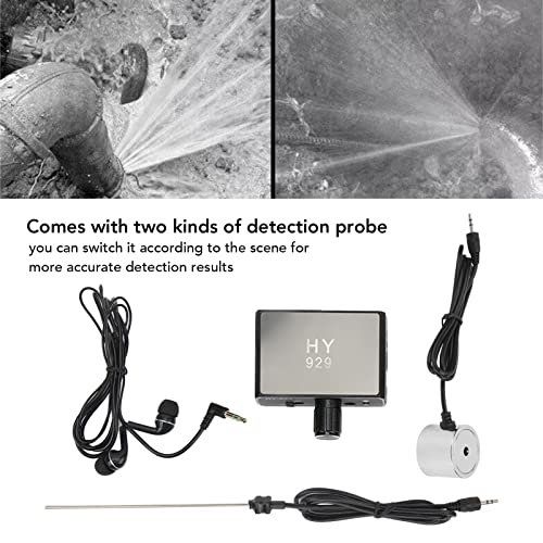 Ejoyous Water Leakage Detection, Underground Water Pipe Leak Detector Monitor with Dual Probe and Headphone Sound Adjustable Intensifier for Construction Site Pipeline Detection (US Plug)