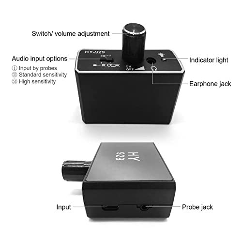 Ejoyous Water Leakage Detection, Underground Water Pipe Leak Detector Monitor with Dual Probe and Headphone Sound Adjustable Intensifier for Construction Site Pipeline Detection (US Plug)
