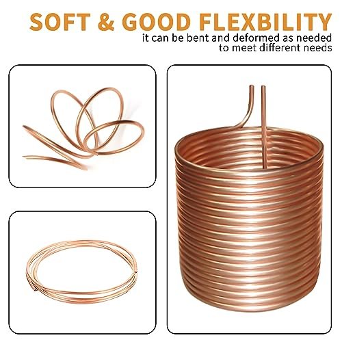 ELECTRAPICK Copper Tubing 1/2" OD x 7/16" ID x 50 Ft, T2 Pure Copper Tubes Soft Coil, Metal Round Seamless Pipe Tubing for Air Conditioning Refrigerator, Industry,DIY