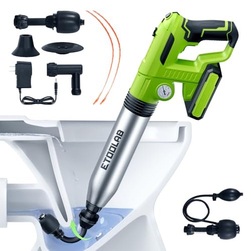 Electric Toilet Plunger Heavy Duty，Drain Clog Remover Tools,High Pressure Air Toilet Plungers Heavy Duty Plunger for Toilet,Bathroom,Floor Drain,Sewer