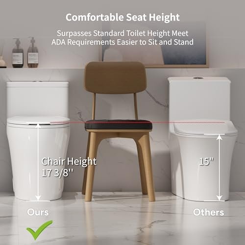 Elongated One Piece Toilet with Comfort Chair Seat ADA Height 17.33", Powerful Dual Flush 0.8/1.28 GPF Compact Toilet, MAP 1000g, Standard White Toilet Bowl, 12'' Rough-in