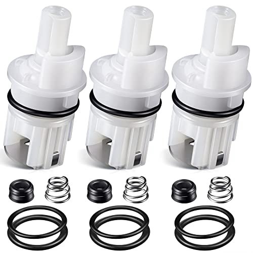 Enhon 3 Pack Faucet Cartridge Repair Kit Compatible with Detla RP17400 RP4993 Faucet Stem Seat Spring, O Ring, Cartridge Replacement Part for 2 Handle Bathroom Shower Tub, Kitchen Faucet Repair