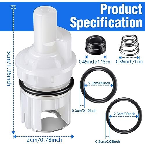 Enhon 3 Pack Faucet Cartridge Repair Kit Compatible with Detla RP17400 RP4993 Faucet Stem Seat Spring, O Ring, Cartridge Replacement Part for 2 Handle Bathroom Shower Tub, Kitchen Faucet Repair