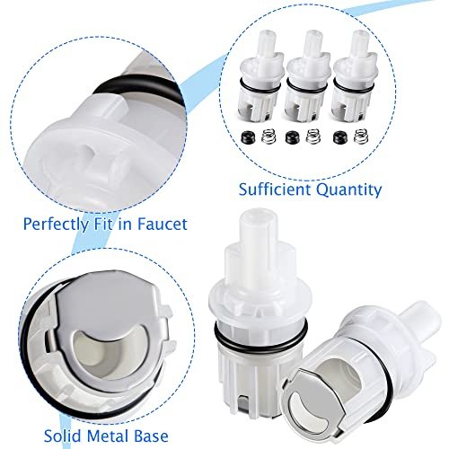 Enhon 3 Pack Faucet Cartridge Repair Kit Compatible with Detla RP17400 RP4993 Faucet Stem Seat Spring, O Ring, Cartridge Replacement Part for 2 Handle Bathroom Shower Tub, Kitchen Faucet Repair