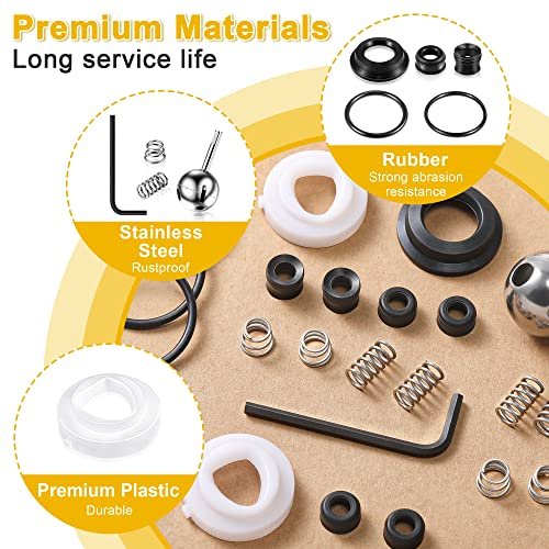 Enhon Kitchen Faucet Cartridge Repair Kit, Compatible with Delta/peerless Faucet 86970 Single Handle #70 Ball Valves and Lever Handles, Fix Dripping Faucets, Stainless Steel (2 Packs)