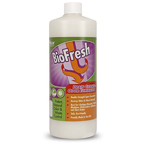 Enzyme Drain Cleaner & Deodorizer for Sink Drain, Showers, Septic Systems, Bathroom & Kitchen - Smell Remover for Fruit Fly Garbage Disposals, Dishwasher & Washing Machines - (32oz)