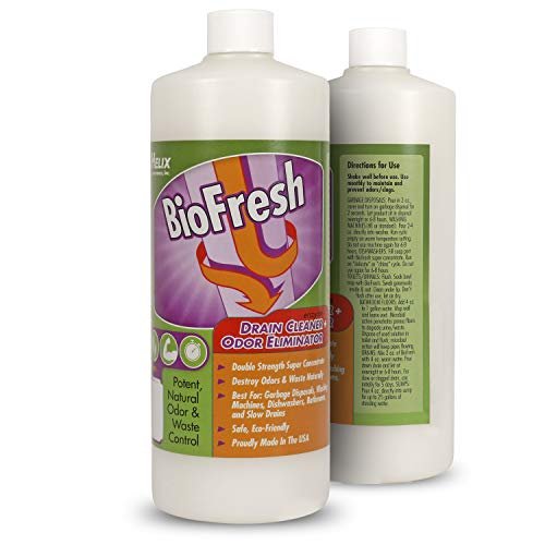 Enzyme Drain Cleaner & Deodorizer for Sink Drain, Showers, Septic Systems, Bathroom & Kitchen - Smell Remover for Fruit Fly Garbage Disposals, Dishwasher & Washing Machines - (32oz)