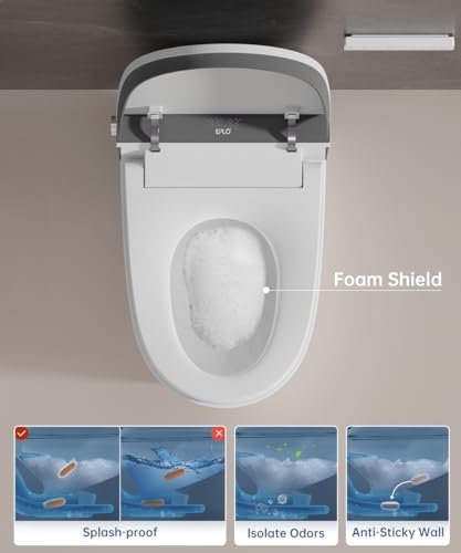 EPLO Smart Bidet Toilet with Auto Open Close,1000 Gram MaP Flush Score,Foam Dispenser, ADA Comfort Height, Blackout Flush,Auto Flush,Heated Seat,One Piece Elongated Toilet with Tank Built in U8MAX