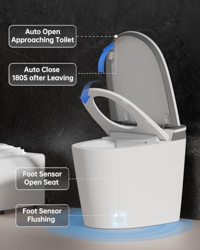 EPLO Smart Bidet Toilet with Auto Open Close,1000 Gram MaP Flush Score,Foam Dispenser, ADA Comfort Height, Blackout Flush,Auto Flush,Heated Seat,One Piece Elongated Toilet with Tank Built in U8MAX