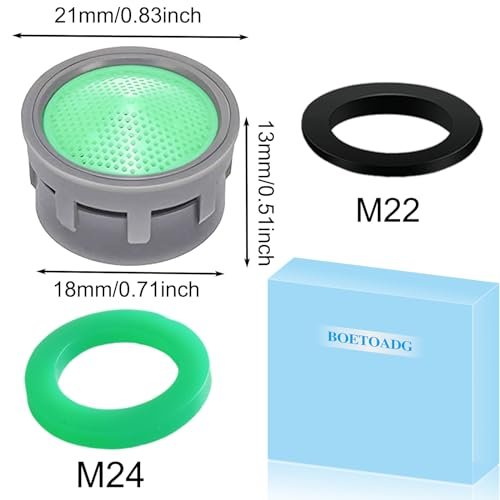 Faucet Aerator, 1.5 GPM Flow Restrictor Plug-In Faucet Aerator Replacement Parts for Bathroom or Kitchen (Green 20 Pieces)