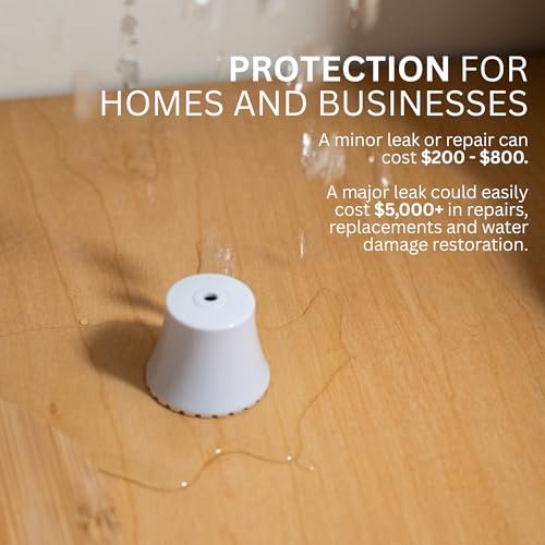 Flood Buzz Small Model | 6-Pack | Reusable, Easy-to-Use Water Leak Alarms for Homes and Businesses w/ Pre-Installed Battery