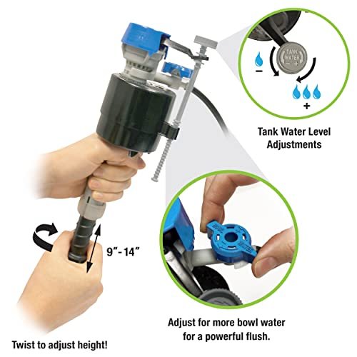 Fluidmaster K-400H-040-T5 PerforMAX Fill Valve and 3-Inch Flapper Toilet Repair Kit, Multicolor