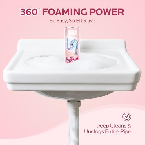 Foaming Drain Cleaner Clog Remover: Sink Cleaner Pipe Clogged Opener for Kitchen Bathroom Toilet Tubs and Showers (2 Pack)