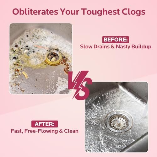 Foaming Drain Cleaner Clog Remover: Sink Cleaner Pipe Clogged Opener for Kitchen Bathroom Toilet Tubs and Showers (2 Pack)
