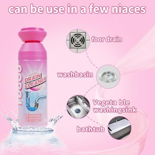 Foaming Drain Cleaner, Sink Cleaner and Deodorizer, Drain Clog Remover for Kitchen Sinks, Shower Drains, Tubs (2pcs)