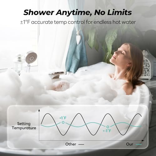 Fogatti 27kW Tankless Water Heater Electric, Up to 6.7 GPM Flow Rate, 240V on Demand Instant Hot Water Heater, ETL Certified, Endless Hot Water Supply for Residential Whole House Shower