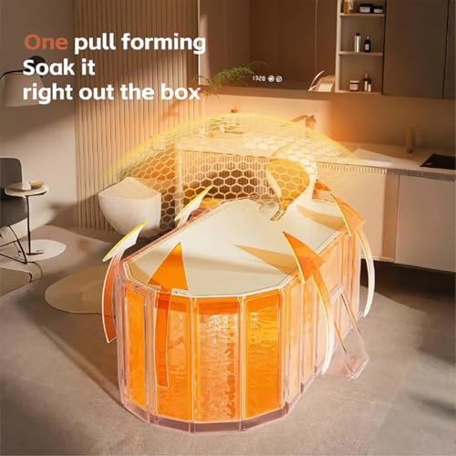 Foldable Bathtub for Adult Large 59'in Collapsible tub Portable Bathtub for Bathroom Folding SPA Tub for Shower Stall, Ideal for Small Spaces