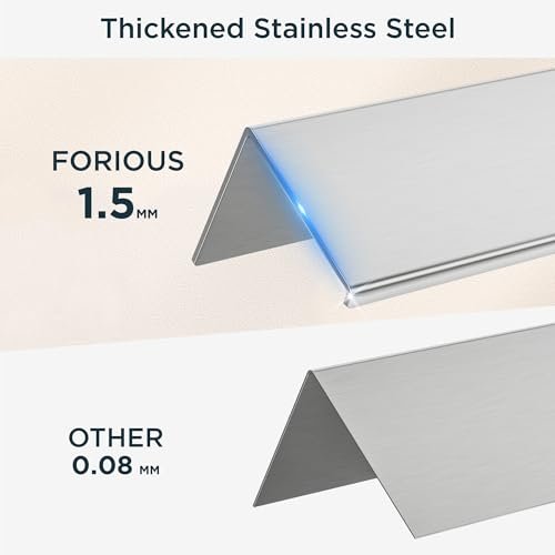 FORIOUS Double Toilet Paper Holder with Shelf, Wall Mount Tissue Roll Holder for Bathroom, 304 Stainless Steel Commercial Toilet Tissue Dispensers with Phone Shelf (1, Stainless Steel)