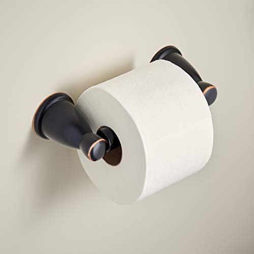 Franklin Brass Kinla (1-Pack) Toilet Paper Holder Oil Rubbed Bronze Tissue Roll Holder for Bathroom Organization and Storage Spring-Loaded Toilet Tissue Holder Wall Bathroom Accessories KIN50-OB1