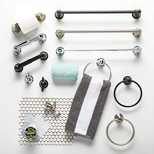 Franklin Brass Kinla (1-Pack) Toilet Paper Holder Oil Rubbed Bronze Tissue Roll Holder for Bathroom Organization and Storage Spring-Loaded Toilet Tissue Holder Wall Bathroom Accessories KIN50-OB1