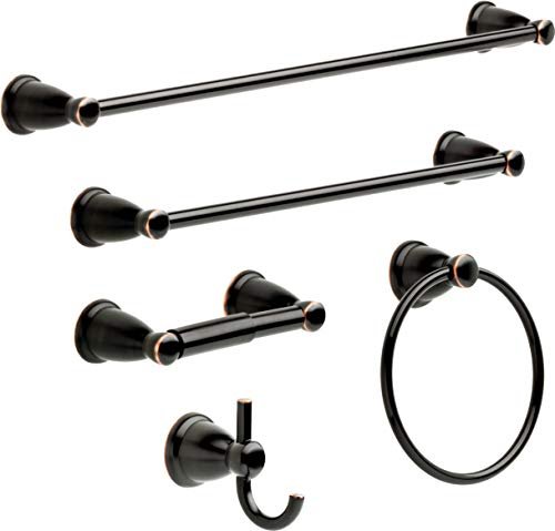 Franklin Brass Kinla (1-Pack) Toilet Paper Holder Oil Rubbed Bronze Tissue Roll Holder for Bathroom Organization and Storage Spring-Loaded Toilet Tissue Holder Wall Bathroom Accessories KIN50-OB1