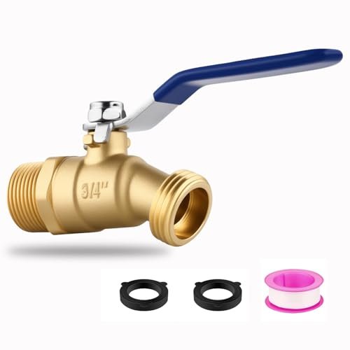 Full Flow Brass Hose Bibb, Heavy Duty 3/4" Male NPT * 3/4 GHT Male Threaded Outdoor Spigot/faucet for Gardens, Patios, Boiler Drain，Lead-Free Compliant