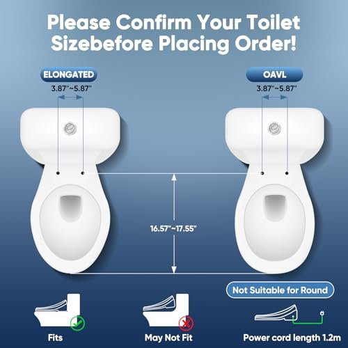 FVZ Bidet Toilet Seat Elongated Smart Heated Toilet Seat with Warm Water & Dryer, Feminine & Child Wash, Self-Clean Stainless Steel Nozzle, Adjustable Water Pressure, Slow Close Lid