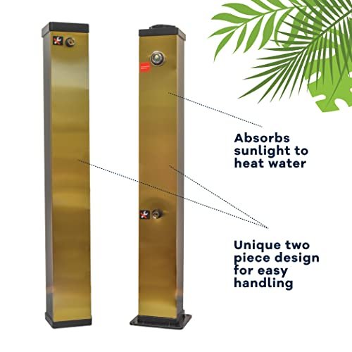 GAME 85001-BB Luxury Solar Outdoor Shower, Brushed Gold and Black