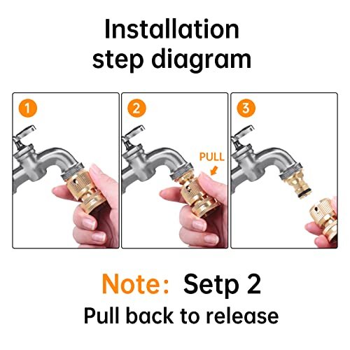 Garden Hose Quick Connector, No-Leak 3/4 Inch GHT Thread Fitting Water Hose Female Adapter and Male Adapter, Heavy-Duty Rust Resistant Brass Water Pipe Connect, Easy to Use (6 Pack ）