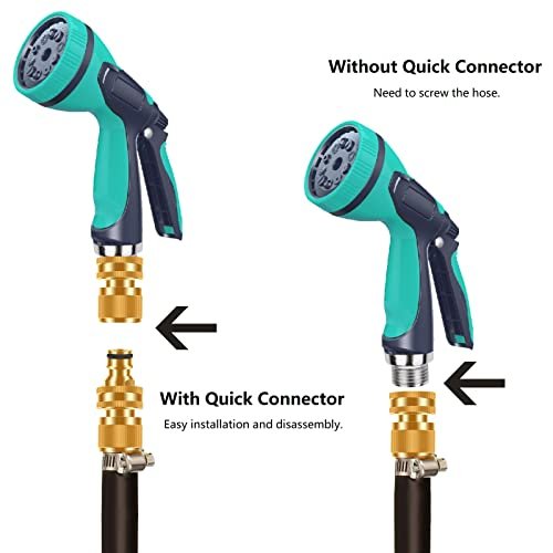 Garden Hose Quick Connector, No-Leak 3/4 Inch GHT Thread Fitting Water Hose Female Adapter and Male Adapter, Heavy-Duty Rust Resistant Brass Water Pipe Connect, Easy to Use (6 Pack ）