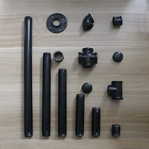 GeilSpace 1" × 36" Pre-Cut Black Metal Pipe, Industrial Steel Fits Standard One Inch Black Threaded Pipes and Fittings - Vintage DIY Industrial Shelving (1" × 36")