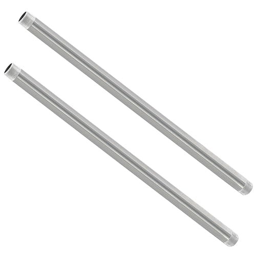 GeilSpace 3/4" x 36" Stainless Steel Pipe, 304 Pipe Nipple Fits Standard 3/4 Inch Threaded Pipes and Fittings, DIY Industrial Metal tube (2 PCS)