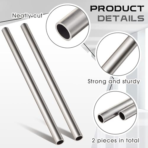 Gisafai 2 Pcs 5/8" Od, 1/2" Id, 0.065" Wall, 12" Length Cold Rolled Steel Tube Metal Seamless Round Tubing for Industries Automotive Applications, Strong and Durable
