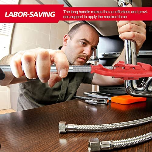 Godora Heavy Duty 1/8-2" Pipe Cutter Tool with an Extra Blade, Sharp Rigid Tubing Cutter Cuts Up to Galvanized Pipe, Copper, and Iron Pipe, Metal Tube Cutter Great for Plumbers or Metalworkers