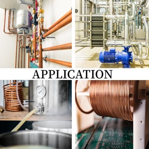 GOORY Copper Tubing 1/2" OD x 0.445" ID x 50 Ft - 99.9% C12200 Pure ACR Tube - ASTM B280 Refrigeration T2 Copper Tube Soft Coil - Round Seamless Tubing for Refrigerator HVAC System Industry DIY