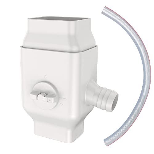 Gutter Downspout Diverter Fits for 2"x3" Standard Downspout, Rainwater Collection System with Adjustable Valve, Rainwater Diverter to Direct Water into Rain Barrel, 4ft. 1-1/4” Hose