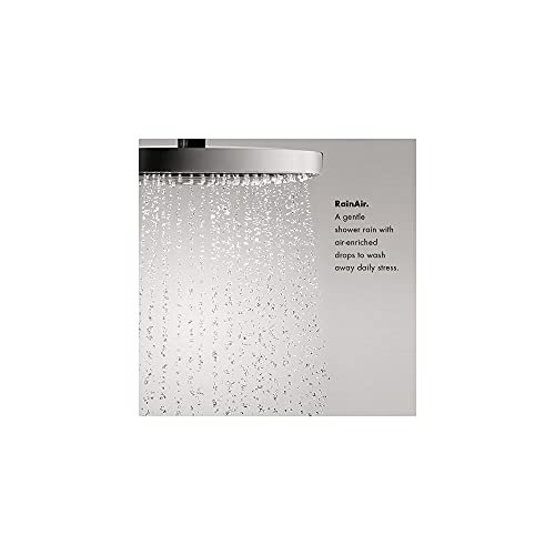 hansgrohe Raindance E Complete Shower System Shower Set 3-Spray PowderRain, Rain, and Massage Volume and Auto Temperature Control in Brushed Nickel, Rough and Shower Valve Included 2 GPM, 04914820