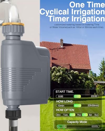 Haozee WiFi Sprinkler Timer,Smart Water Timer for Garden Hose with Hub,Built-in Flow Meter,Support Home Assistant Zigbee2mqtt,Automatic Irrigation Controller System for Lawns and Yard.