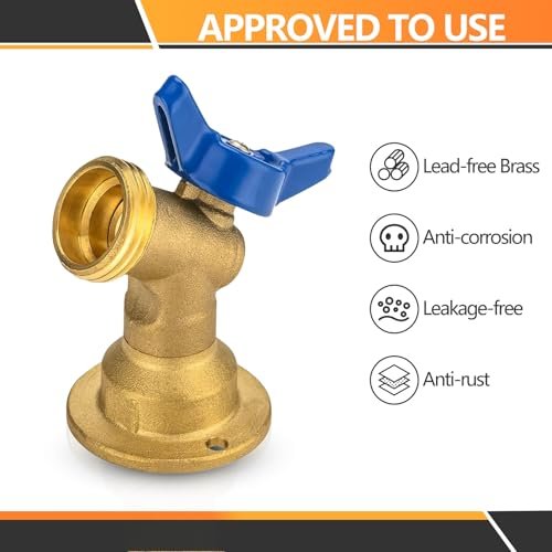 HeSun 2-Pack Brass Sillcock Hose Bibb Valve, 3/4" Female NPT Inlet x 3/4" Male Hose Thread (GHT) Outlet, 1/4 Turn Blue Outdoor Faucet/Valve(SILLCOCK028-2)