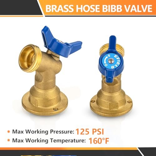 HeSun 2-Pack Brass Sillcock Hose Bibb Valve, 3/4" Female NPT Inlet x 3/4" Male Hose Thread (GHT) Outlet, 1/4 Turn Blue Outdoor Faucet/Valve(SILLCOCK028-2)
