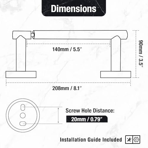 HITSLAM Chrome Toilet Paper Holder Wall Mount, Double Post Pivoting Toilet Paper Roll Holder, SUS304 Stainless Steel Toilet Tissue Holder, Modern Tissue Holder for Bathroom, Kitchen, Washroom
