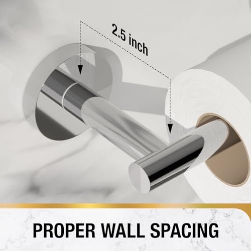 HITSLAM Chrome Toilet Paper Holder Wall Mount, Double Post Pivoting Toilet Paper Roll Holder, SUS304 Stainless Steel Toilet Tissue Holder, Modern Tissue Holder for Bathroom, Kitchen, Washroom