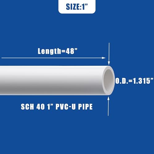 HJ 4FT Feet PVC Pipe 10PCS White Sch40 Industrial Pipes (1")