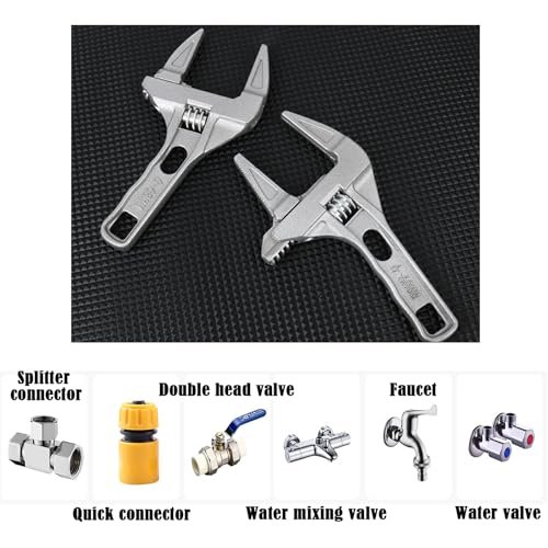 HomeSoGood Wrench Short Shank 6-68 mm Large Openings Bathroom Aluminum Alloy Spanner Wrenches Repair Tool for Washbasin,Tube,Nut Disassembly.