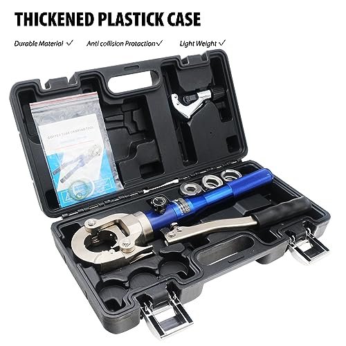 Hydraulic Copper Press Tool with 1/2",3/4" and 1" Jaw Copper Pipe ProPress Crimper Pressing Pliers, including Pipe Cutter_iGeelee
